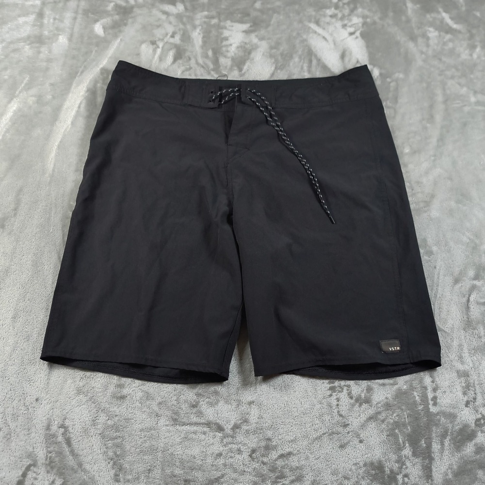 VSTR Board Shorts Mens 36 Black Stretch Surf Swim Trunks Lined Beach